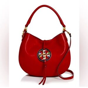 Tory Burch Red Shoulder Bag with Multicolor Accent